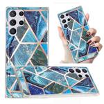 For Samsung Galaxy S22 Ultra 5G Electroplated Marble Pattern TPU Phone Case(Blue and Green)