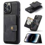 For iPhone 14 Pro JEEHOOD Retro Magnetic Detachable Leather Phone Case(Black)