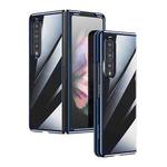 For Samsung Galaxy Z Fold4 SULADA Shockproof Plating PC Transparent Protective Case(Blue)