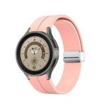 For Samsung Galaxy Watch5 40&44mm / Pro 45mm Folding Silver Buckle Silicone Watch Band(Pink)