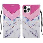 For iPhone 14 Pro Painted Pattern Leather Phone Case(Smoke Marble)