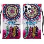 For iPhone 14 Pro Painted Pattern Leather Phone Case(Dreamcatcher)