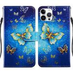 For iPhone 14 Pro Max Painted Pattern Leather Phone Case (Phnom Penh Butterfly)