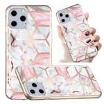 For iPhone 11 Pro Max Electroplated Marble Pattern TPU Phone Case (White Gravel Pink)