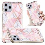 For iPhone 11 Pro Electroplated Marble Pattern TPU Phone Case (Pink and White)