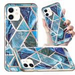 For iPhone 11 Electroplated Marble Pattern TPU Phone Case (Blue and Green)