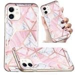 For iPhone 11 Electroplated Marble Pattern TPU Phone Case (Pink and White)
