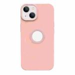 For iPhone 14 Contrast Color 3 in 1 TPU Phone Case (Pink)