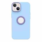 For iPhone 14 Contrast Color 3 in 1 TPU Phone Case (Purple Blue)