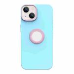 For iPhone 14 Contrast Color 3 in 1 TPU Phone Case (Pink Mint Green)