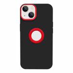 For iPhone 14 Plus Contrast Color 3 in 1 TPU Phone Case (Red Black)