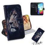 For LG K40S Combined Pattern Magnetic Attraction Horizontal Flip Leather Case, Support Holder & Card Slot & Wallet(Lion)