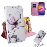 For Motorola Moto E6 Play Combined Pattern Magnetic Attraction Horizontal Flip Leather Case, Support Holder & Card Slot & Wallet(Magnolia Flower)