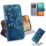 For Galaxy A71 Combined Pattern Magnetic Attraction Horizontal Flip Leather Case, Support Holder & Card Slot & Wallet(Apricot Blossom)