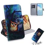 For Galaxy S20 Ultra Combined Pattern Magnetic Attraction Horizontal Flip Leather Case, Support Holder & Card Slot & Wallet(Oil Painting Owl)