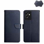 For Infinix Note 12 G96 Genuine Leather Fingerprint-proof Horizontal Flip Phone Case(Blue)