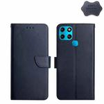 For Infinix Smart 6 Genuine Leather Fingerprint-proof Horizontal Flip Phone Case(Blue)