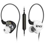 CVJ-CSA Dual Magnetic Coil Iron Hybrid Drive HIFI In-ear Wired Earphone, Style:With Mic(White)