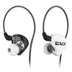 CVJ-CSA Dual Magnetic Coil Iron Hybrid Drive HIFI In-ear Wired Earphone, Style:Without Mic(White)