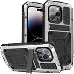 For iPhone 14 Pro Max R-JUST Shockproof Waterproof Dust-proof Case with Holder (Silver)