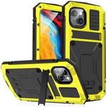 For iPhone 14 Plus R-JUST Shockproof Waterproof Dust-proof Case with Holder (Yellow)