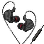 CVJ-CSE Ring Iron Hybrid Music Running Sports In-Ear Wired Headphone, Style:With Mic(Black)