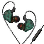 CVJ-CSE Ring Iron Hybrid Music Running Sports In-Ear Wired Headphone, Style:With Mic(Green)