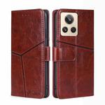 For Realme GT2 Explorer Master Geometric Stitching Leather Phone Case(Dark Brown)