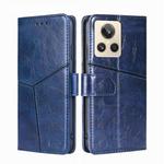 For Realme GT2 Explorer Master Geometric Stitching Leather Phone Case(Blue)