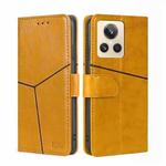 For Realme GT2 Explorer Master Geometric Stitching Leather Phone Case(Yellow)