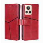 For Realme GT2 Explorer Master Geometric Stitching Leather Phone Case(Red)