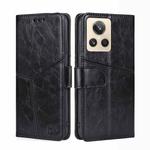 For Realme GT2 Explorer Master Geometric Stitching Leather Phone Case(Black)