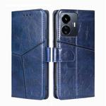 For vivo Y77 5G Global Geometric Stitching Leather Phone Case(Blue)