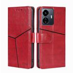 For vivo Y77 5G Global Geometric Stitching Leather Phone Case(Red)