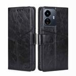 For vivo Y77 5G Global Geometric Stitching Leather Phone Case(Black)