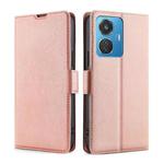 For vivo iQOO Z6 44W/vivo T1 Snapdragon 680 Ultra-thin Voltage Side Buckle Leather Phone Case(Rose Gold)