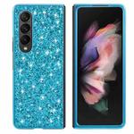 For Samsung Galaxy Z Fold4 Glitter Powder Shockproof TPU Protective Case(Blue)