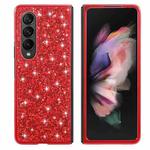 For Samsung Galaxy Z Fold4 Glitter Powder Shockproof TPU Protective Case(Red)