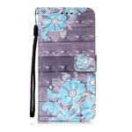 For Huawei P40 Lite 3D Painting Horizontal Flip Leather Case with Holder & Card Slot & Wallet & Lanyard(Blue Flower)