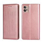 For Motorola Moto G32 4G Gloss Oil Solid Color Magnetic Leather Phone Case(Rose Gold)