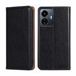 For vivo Y77 5G Global Gloss Oil Solid Color Magnetic Leather Phone Case(Black)