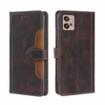 For Motorola Moto G32 4G Skin Feel Magnetic Buckle Leather Phone Case(Brown)