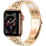 Seven-bead Ultra-thin Stainless Steel Watch Band For Apple Watch Ultra 49mm / Series 8&7 45mm / SE 2&6&SE&5&4 44mm / 3&2&1 42mm(Rose Gold)