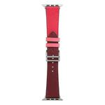 Single Lap Microfiber Leather Watch Band For Apple Watch Ultra 49mm / Series 8&7 45mm / SE 2&6&SE&5&4 44mm / 3&2&1 42mm(Rose Red + Wine Red)