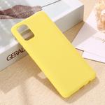 For Galaxy A41 Solid Color Liquid Silicone Anti-fall Full Coverage Mobile Phone Protective Case(Yellow)