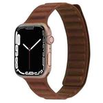 Magnetic Two-color Loop Slim Leather Watch Band For Apple Watch Ultra 49mm / Series 8&7 45mm / SE 2&6&SE&5&4 44mm / 3&2&1 42mm(Saddle Brown)