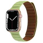 Magnetic Two-color Loop Slim Leather Watch Band For Apple Watch Ultra 49mm / Series 8&7 45mm / SE 2&6&SE&5&4 44mm / 3&2&1 42mm(Grass Green)