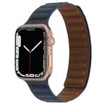 Magnetic Two-color Loop Slim Leather Watch Band For Apple Watch Ultra 49mm / Series 8&7 45mm / SE 2&6&SE&5&4 44mm / 3&2&1 42mm(Indigo Blue)