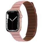 Magnetic Two-color Loop Slim Leather Watch Band For Apple Watch Ultra 49mm / Series 8&7 45mm / SE 2&6&SE&5&4 44mm / 3&2&1 42mm(Pink)