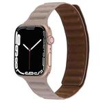 Magnetic Two-color Loop Slim Leather Watch Band For Apple Watch Ultra 49mm / Series 8&7 45mm / SE 2&6&SE&5&4 44mm / 3&2&1 42mm(Khaki)